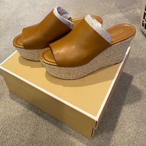 Michael Kors Leather Wedges 7.5